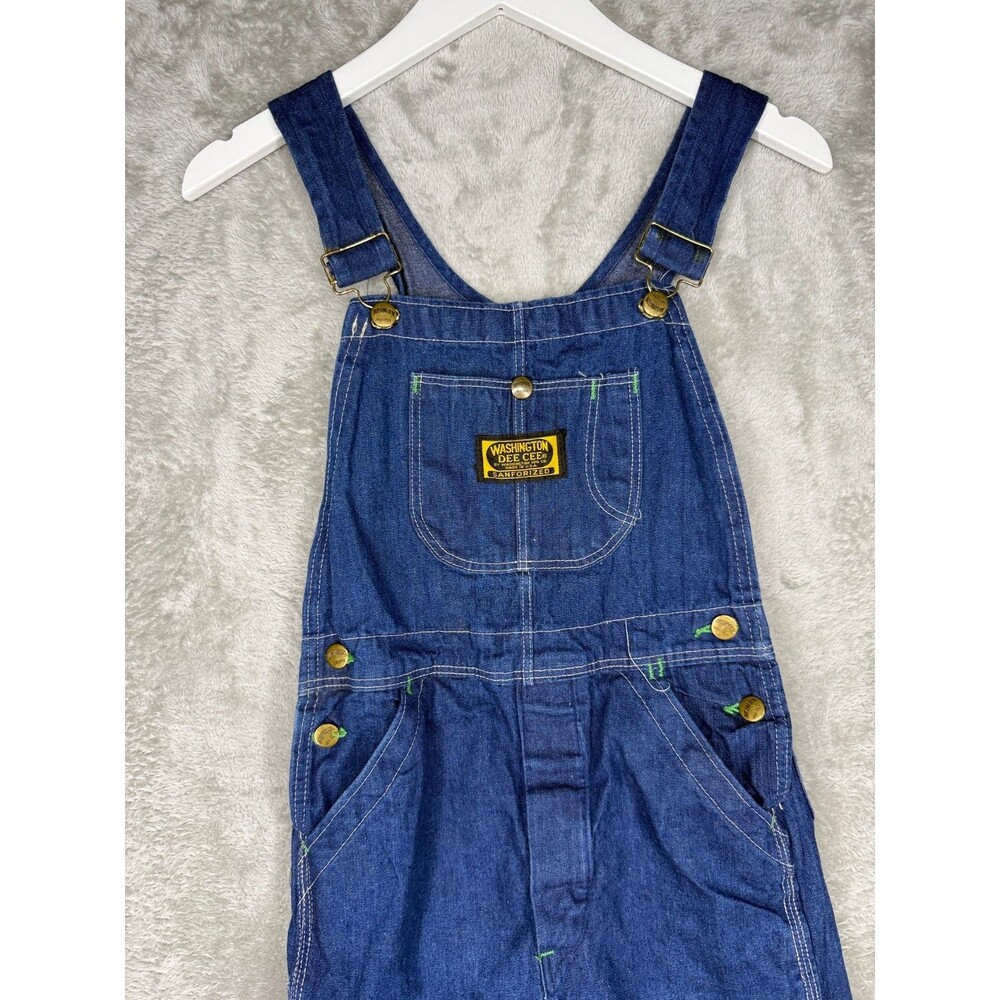 VTG 60s 70s Washington Dee Cee Sanforized Denim Bib Overalls Boys 12 USA 28x30